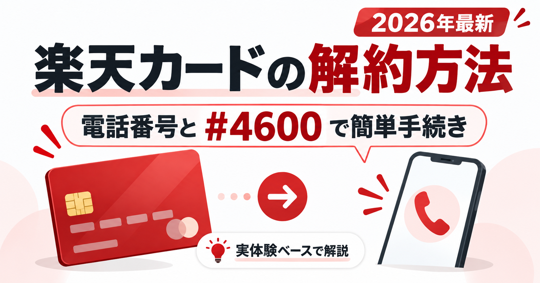 楽天カードの解約方法を実体験で解説した記事のアイキャッチ画像